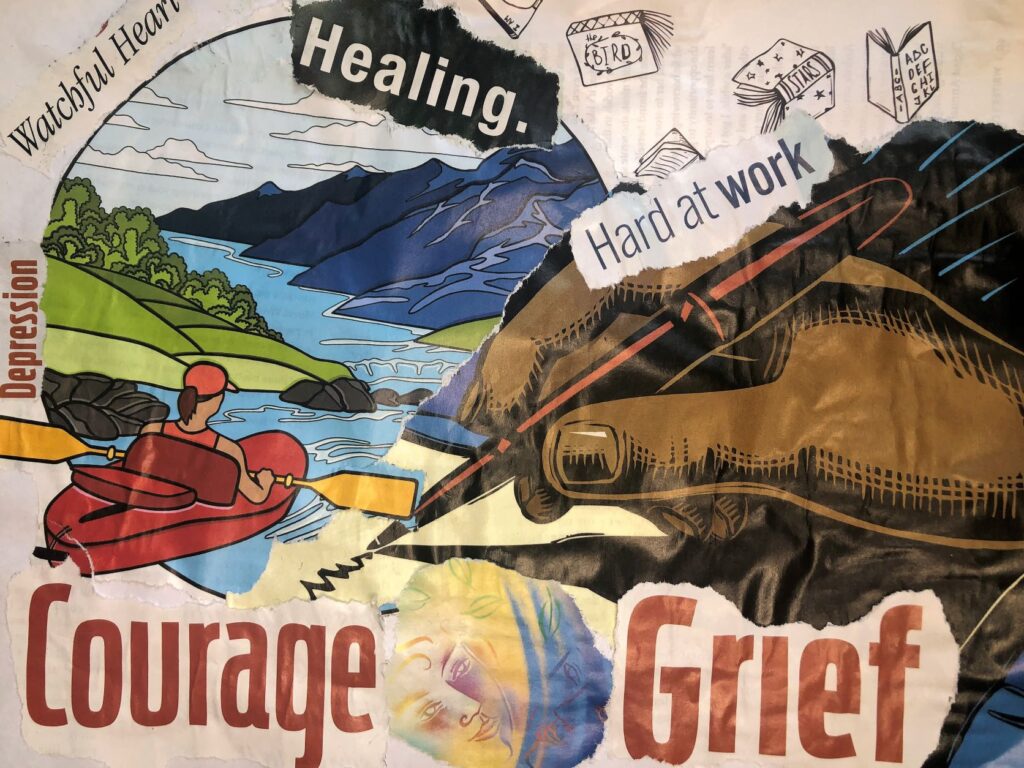 identity collage art therapy activity for adults