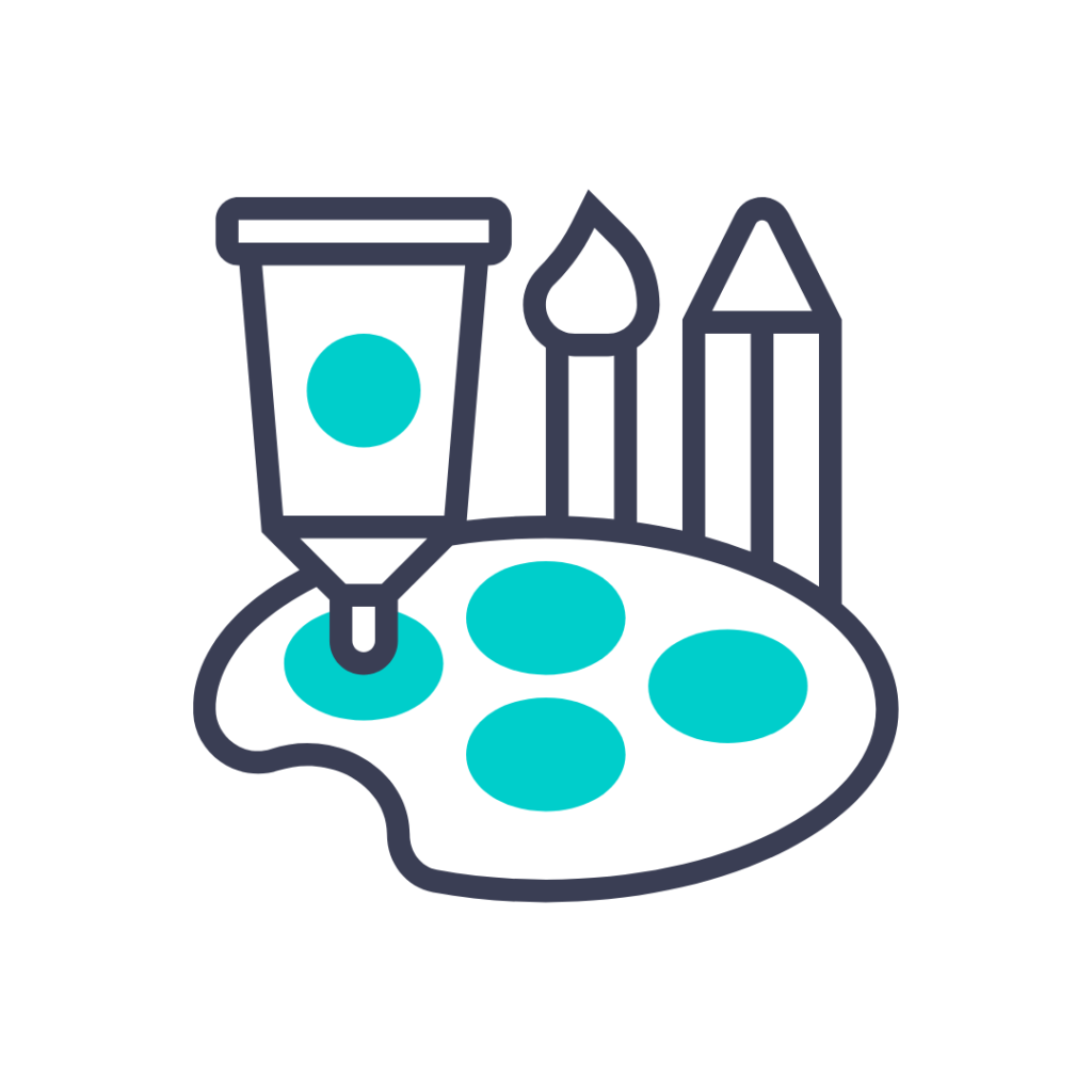 art therapy supplies icon