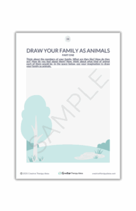 draw your family as animals therapy worksheet
