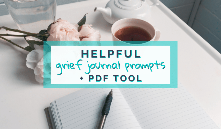 grief journal prompts + PDF tool blog banner