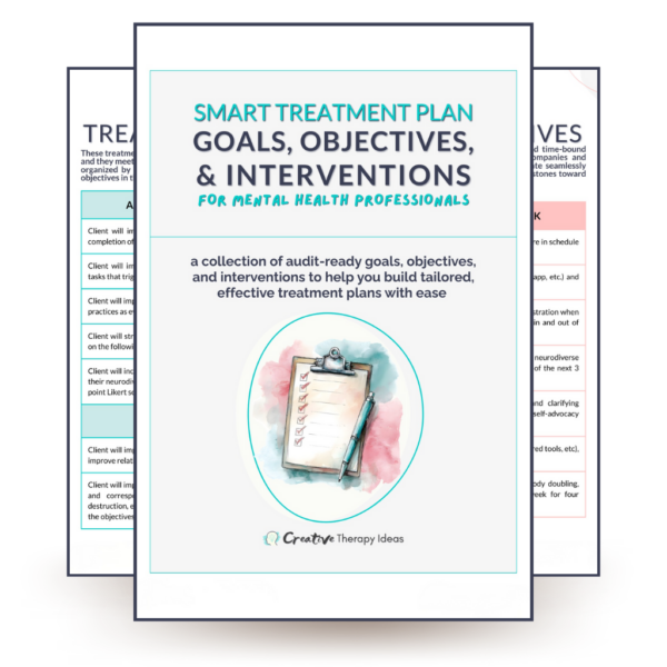 Treatment Plan Goals and Objectives Bundle - Creative Therapy Ideas