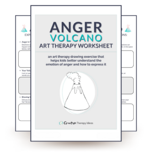 anger volcano art therapy worksheet for kids