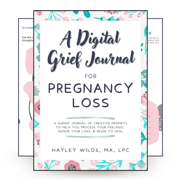 digital printable miscarriage journal and pregnancy loss workbook
