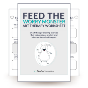 worry monster art therapy drawing exercise art therapy anxiety worksheet