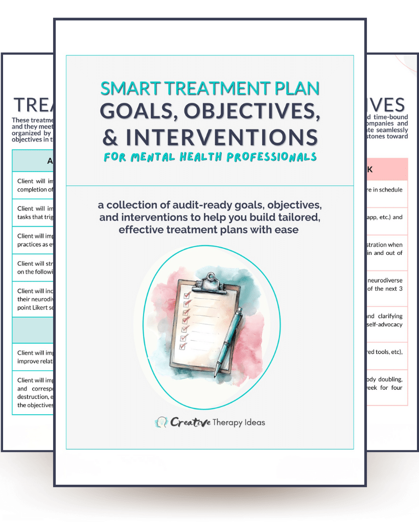 treatment plan goals and objectives pdf printable packet spreadsheet filter goals by treatment issue measurable smart goals and objectives with therapy interventions