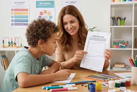 personal flag art therapy activity drawing exercise for child therapy self esteem therapy