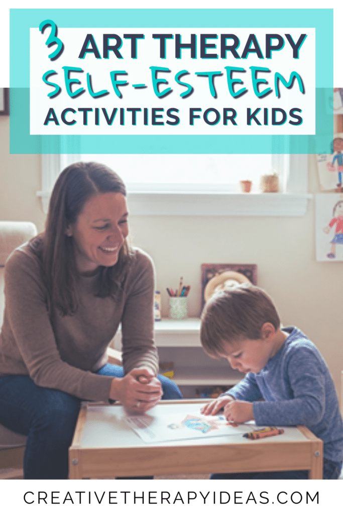 3 art therapy self-esteem activities for kids pin