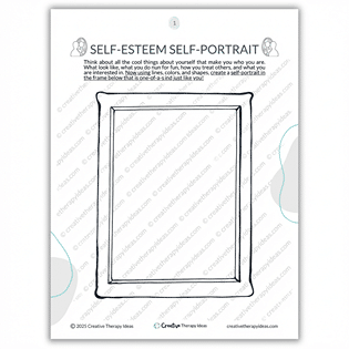 self-esteem activities for kids self-esteem self-portrait drawing exercise art therapy worksheets for kids