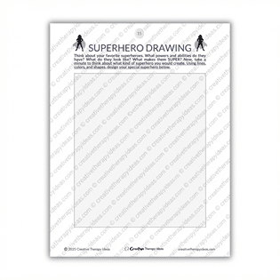 superhero drawing activity for child therapy self-esteem activities for kids therapy worksheets 